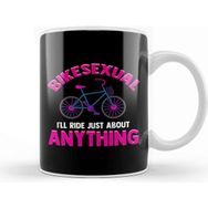 Baskı Dükkanı Porselen Beyaz Bikesexual Ill Ride Just About Anything Biking Kupa Bardak