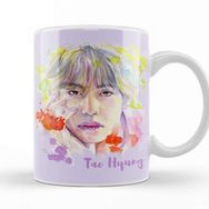 Baskı Dükkanı Porselen Beyaz Bts Colorfull Taehyug Kupa Bardak
