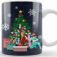 Baskı Dükkanı Power Rangers Around The Christmas Tree Kupa