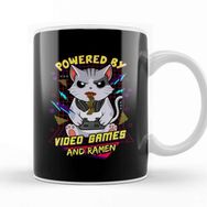 Baskı Dükkanı Powered By Video Games Ramen Anime Cat Kupa Bardak