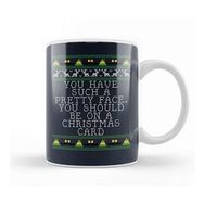 Baskı Dükkanı Pretty Face Elf Quote Christmas Knit Kupa
