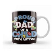 Baskı Dükkanı Proud Dad Child Son Daughter Autism Daddy Father Papa Poppa Kupa