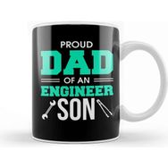 Baskı Dükkanı Proud Dad Of An Engineer Son Engineering Father Kupa