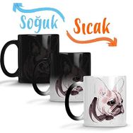 Baskı Dükkanı Pug Köpek Fransız Bulldog Sihirli Porselen Kupa