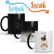 Baskı Dükkanı Pug Life Köpek 02 Sihirli Porselen Kupa