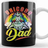 Baskı Dükkanı Rainbow Paint Splatter Unicorn Dad Awesome Fathers Kupa