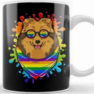 Baskı Dükkanı Rainbow Pride Painted Shetland Sheepdog Dog Kupa