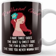 Baskı Dükkanı Redhead Girl Three Sides Ginger Red Orange Hair Irish Kupa