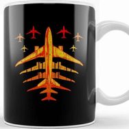 Baskı Dükkanı Retro Airplane Vintage Pilot Flying Kupa