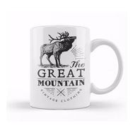 Baskı Dükkanı Retro Animal Stag Great Mountain Vintage Clothing Black Kupa
