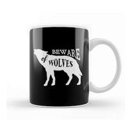 Baskı Dükkanı Retro Animal Wolf Beware Of Wolves White Kupa