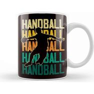 Baskı Dükkanı Retro Handball Player Handballer Ball Sports Team Coach Game Kupa