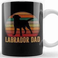 Baskı Dükkanı Retro Labrador Dad Gift Dog Daddy Golden Black Lab Father Kupa