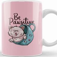 Baskı Dükkanı Retro Pixel Cat Be Pawsitive Kupa