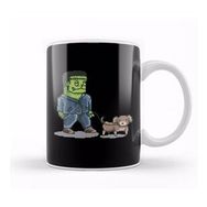 Baskı Dükkanı Retro Pixel Frankenstein Dog Walker Kupa