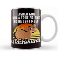 Baskı Dükkanı Retro True Friend Dachshund Dog Breed Puppy Pet Kupa