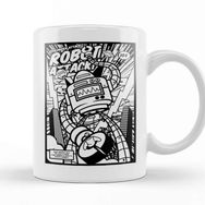 Baskı Dükkanı Robot Attack Comic Style Kupa