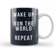 Baskı Dükkanı Running Wake Up Run The World Repeat Kupa