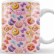 Baskı Dükkanı Sailor Moon Pattern Pink Version Kupa
