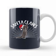 Baskı Dükkanı Santa Claws Christmas Cat Porselen 330 ml Beyaz Kupa Bardak