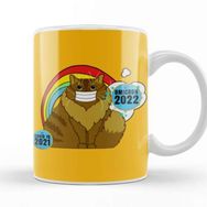 Baskı Dükkanı Sarcasm Funny Vintage Cat Saying Hi Omicron 2022 Kupa