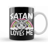 Baskı Dükkanı Satan Loves Me Baphomet Kupa