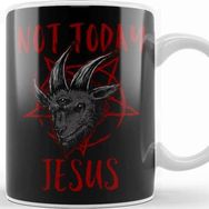 Baskı Dükkanı Satanism Baphomet Goat Pentagram Not Today Jesus Kupa