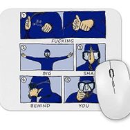 Baskı Dükkanı Scuba Big Shark Balık Adam Mouse Pad