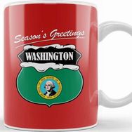 Baskı Dükkanı Seasons Greetings Washington Christmas Kupa