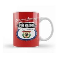 Baskı Dükkanı Seasons Greetings West Virginia Christmas Kupa