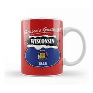 Baskı Dükkanı Seasons Greetings Wisconsin Christmas Kupa