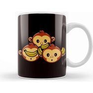 Baskı Dükkanı See Speak Hear No Evil Japan Monkeys Japanese Art Banana Kupa