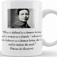 Baskı Dükkanı Simone De Beauvoir Quote Ladies' Short Sleeve Kupa