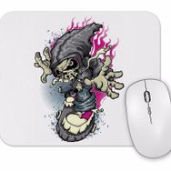 Baskı Dükkanı Skull On Skateboard Mouse Pad