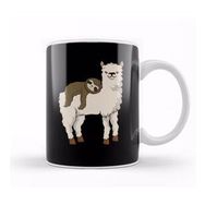 Baskı Dükkanı Sloth Riding Llama Adorable Fluffy Lama & Sloth Kupa