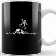 Baskı Dükkanı Snowboarder Heartbeat Snowboarding Heart Mountain Kupa