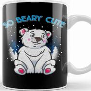 Baskı Dükkanı So Beary Cute Adorable Polar Bear Cub Pun Kupa