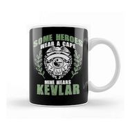 Baskı Dükkanı Some Heroes Wear Capes Mine Wears Kevlar Policeman Kupa