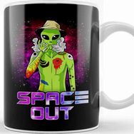 Baskı Dükkanı Space Out Hipster Alien Smoking Spacing Out Ufo Kupa