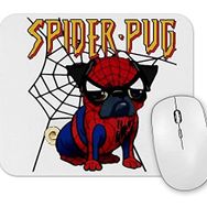 Baskı Dükkanı Spider Pug Köpek Örümcek Adam Mouse Pad