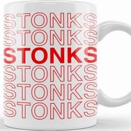 Baskı Dükkanı Stonks Funny Meme Investing Stock Kupa