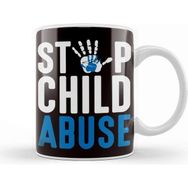 Baskı Dükkanı Stop Child Abuse Prevention Month Awareness Blue Ribbon Kupa