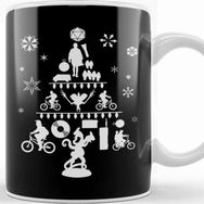 Baskı Dükkanı Stranger Things Christmas Tree Silhouette White Kupa