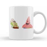 Baskı Dükkanı Süngerbob Dirty Dan And Pinhead Larry Beyaz Porselen Kupa Bardak