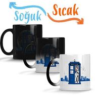 Baskı Dükkanı Süpermen Tardis Sihirli Porselen Kupa