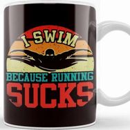Baskı Dükkanı Swim Run Runner Swimmer Water Sports Swimming Pool Coach Beyaz Porselen Kupa Bardak