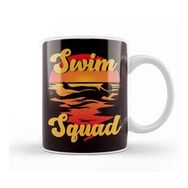 Baskı Dükkanı Swim Squad Retro Swimmer Vintage Swimming Sunset Water Sport Beyaz Porselen Kupa Bardak