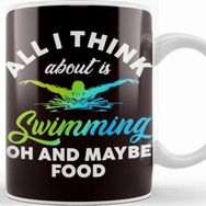Baskı Dükkanı Swimming Swimmer Swim Pool Water Sports Freestyle Athlete Beyaz Porselen Kupa Bardak