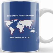Baskı Dükkanı The Earth Is Not Round The Earth Is A Cat Flat Earth Beyaz 330 ml Porselen Kupa Bardak
