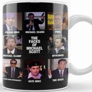 Baskı Dükkanı The Faces Of Michael Scott The Office Beyaz 330 ml Porselen Kupa Bardak